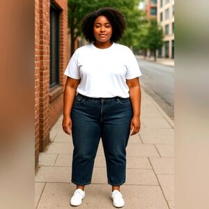 SAL WORDS Women's Dark Blue Jeans MED RISE CROP SIZE 18 W